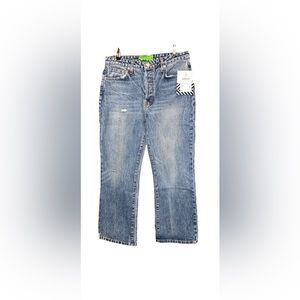 Free People Jeans X Sandrine Rose High Rise Distressed Straight leg ankle